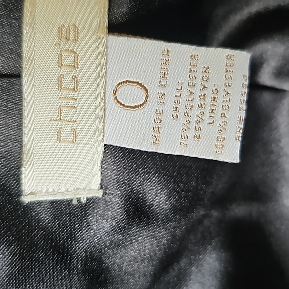 Chicos Open Geometric Black and Gold Women's Jacket. Goldblack & Silver Sz Small - Picture 8 of 10